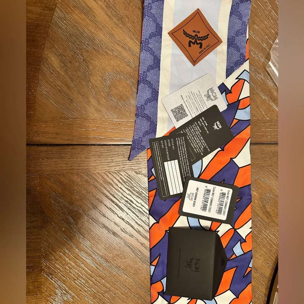 NWT MCM 100% Silk Scarf💎Authentic - Picture 13 of 17